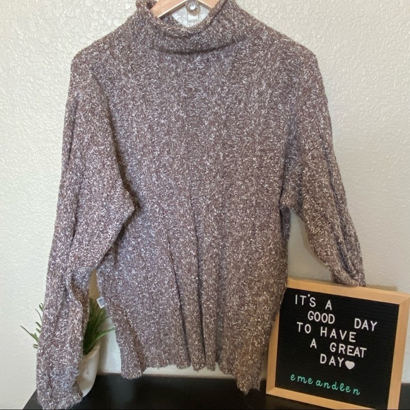 Vintage knit sweater unlimited quest clothing Canada brown white medium - Picture 4 of 5